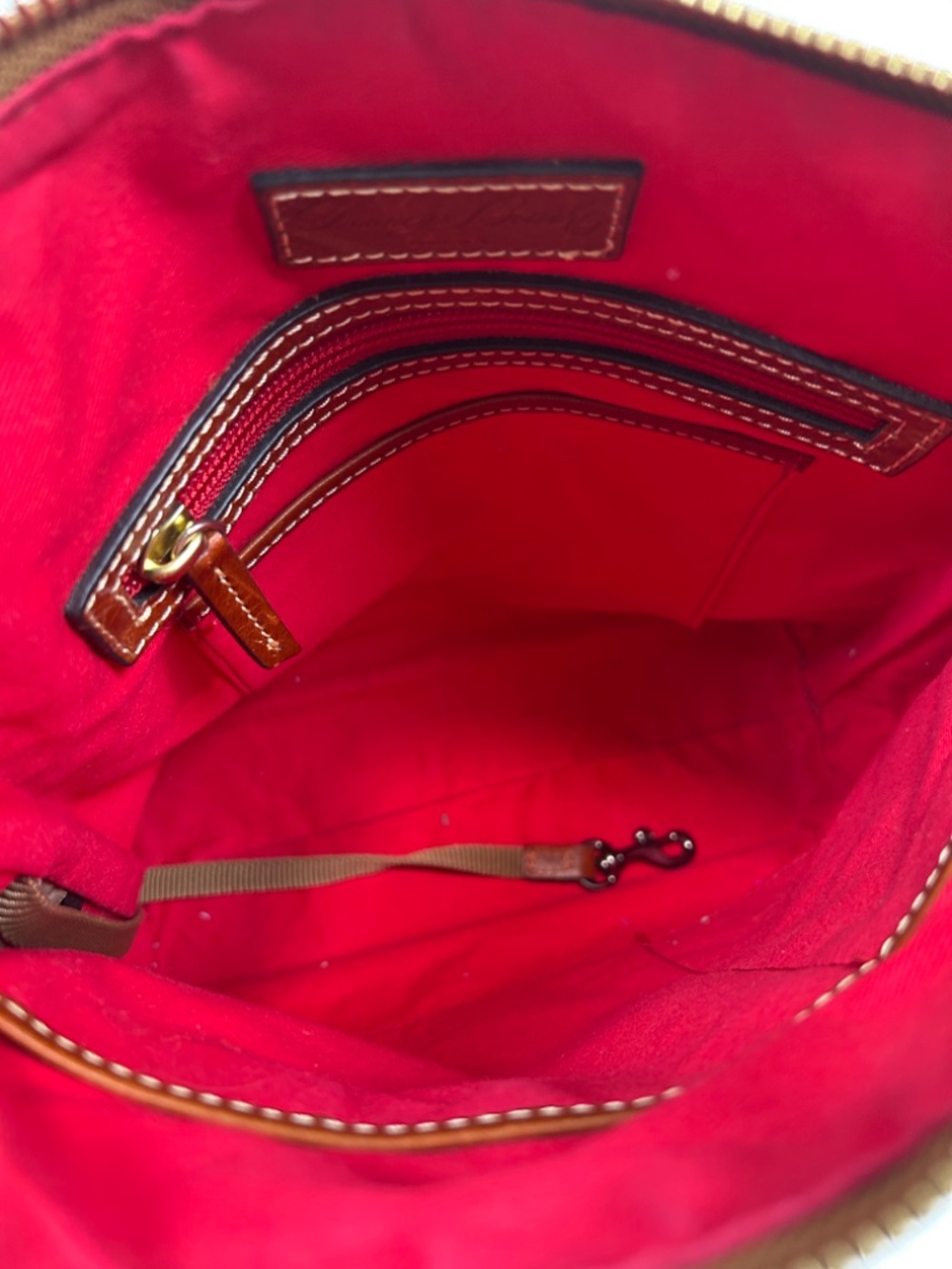 DOONEY & BOURKE Pebbled Grain Leather Crossbody Dark Grayish Taupe $268 - Picture 10 of 12